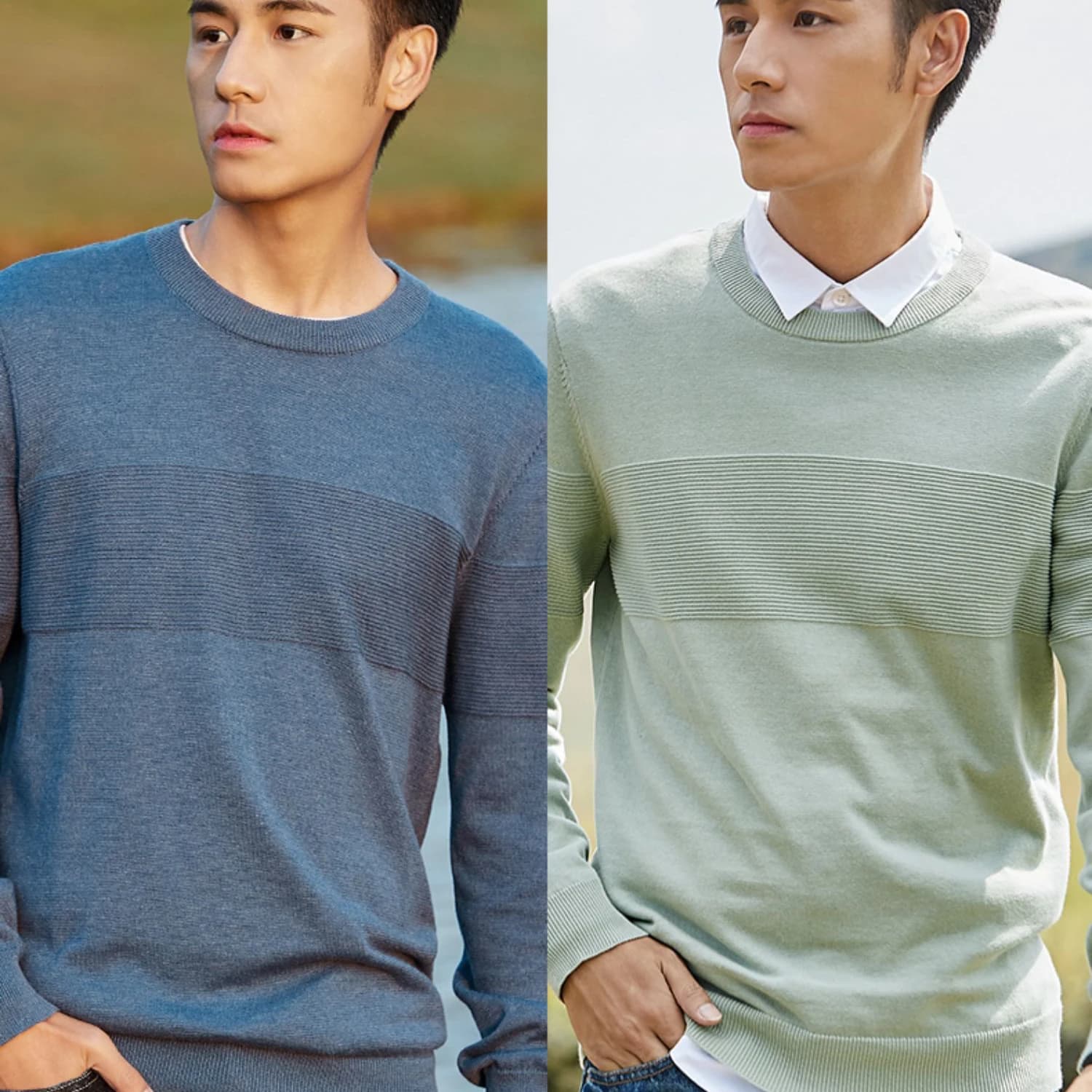 Maglione solido da uomo o-collo regolare Casual manica lunga lavorato a maglia uomo autunno nuova classe Design HSM5045