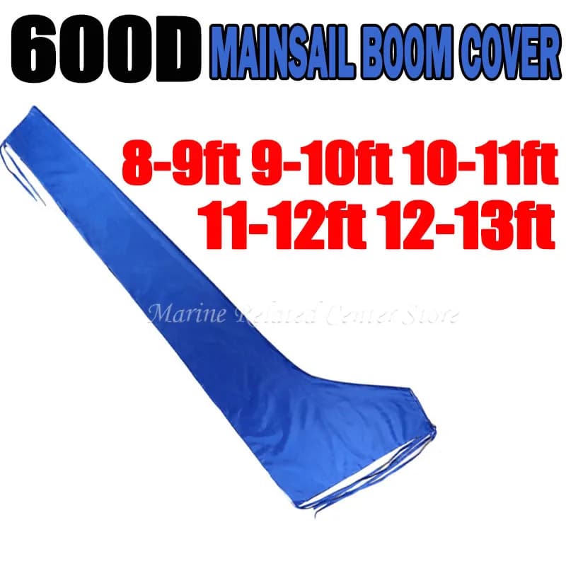 Copertura per barca a vela impermeabile blu, copertura per braccio a vela principale per copertura per vela antipolvere in tessuto Oxford 600D 8-9ft