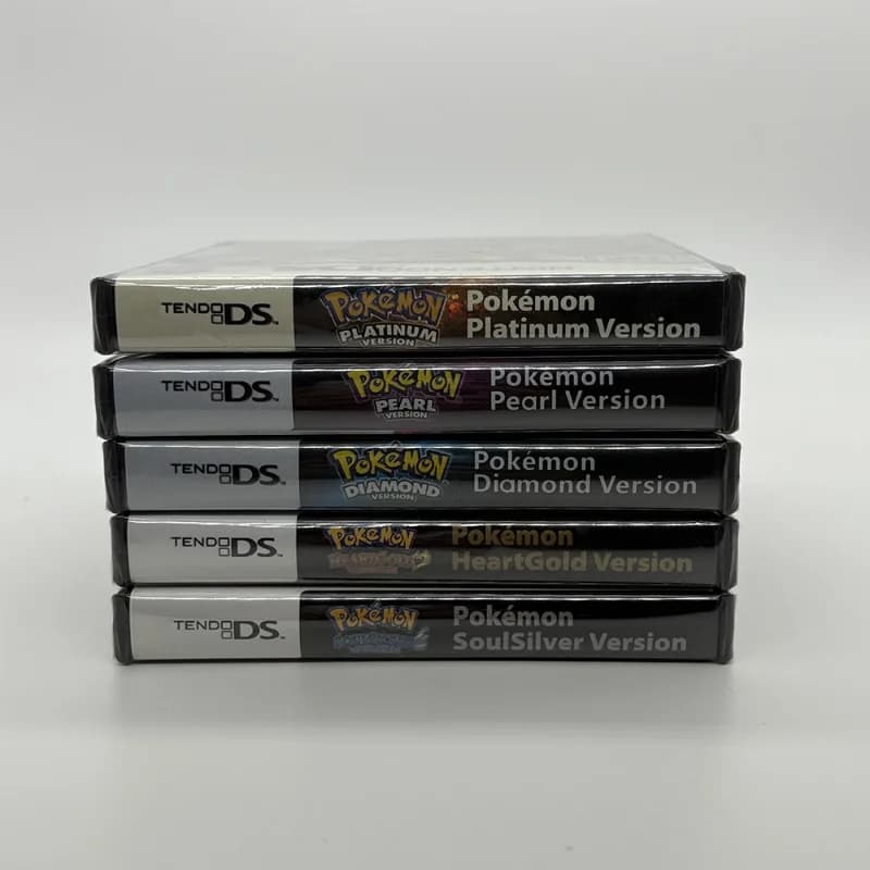 Nuova Confezione Sigillata di Giochi Pokémon Platino, Perla, Diamante, HeartGold, SoulSilver, Cartuccia per Console con Scatola e Manuali