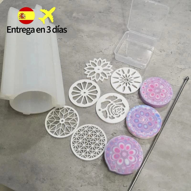 Stampo per sapone creativo sapone fatto a mano decorazioni rotonde Set per la fabbricazione di sapone sapone artigianale fai-da-te creazione di barre