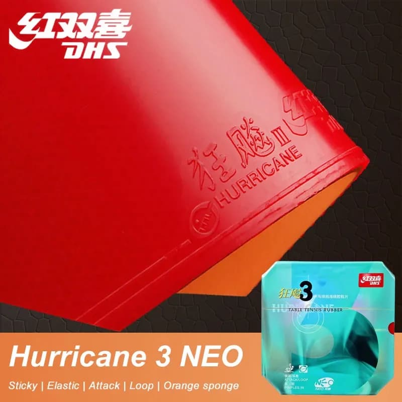 Gomma da ping pong professionale DHS Neo Hurricane 3 originale in gomma da ping pong appiccicosa con spugna ad alto denso per attacco Loop