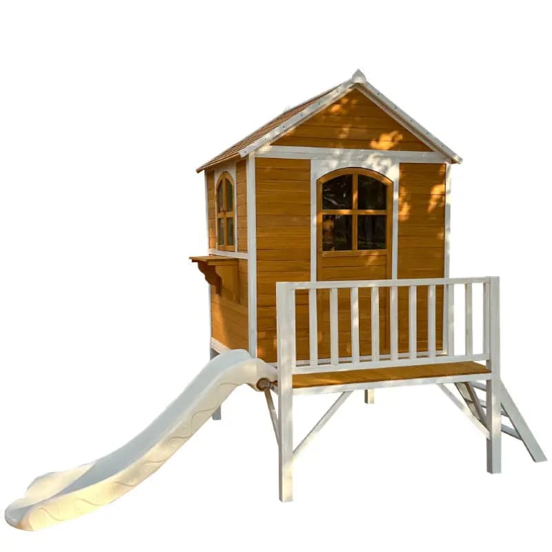 Casetta in legno per asilo, scivolo da esterno, parco giochi con puzzle, casetta da gioco, grande casetta sull'albero per bambini da esterno, casa