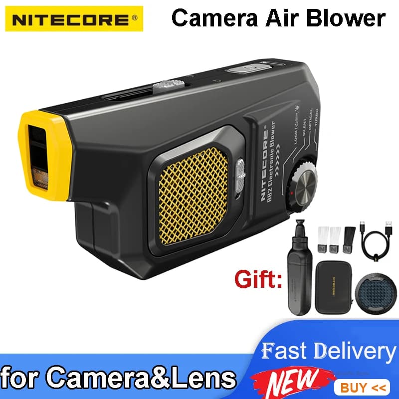 NITECORE BB2 Soffiatore elettrico Aspirapolvere Soffiatore Soffiatore e aspirazione Collettore di polveri per foglie per fotocamera e obiettivo DSLR