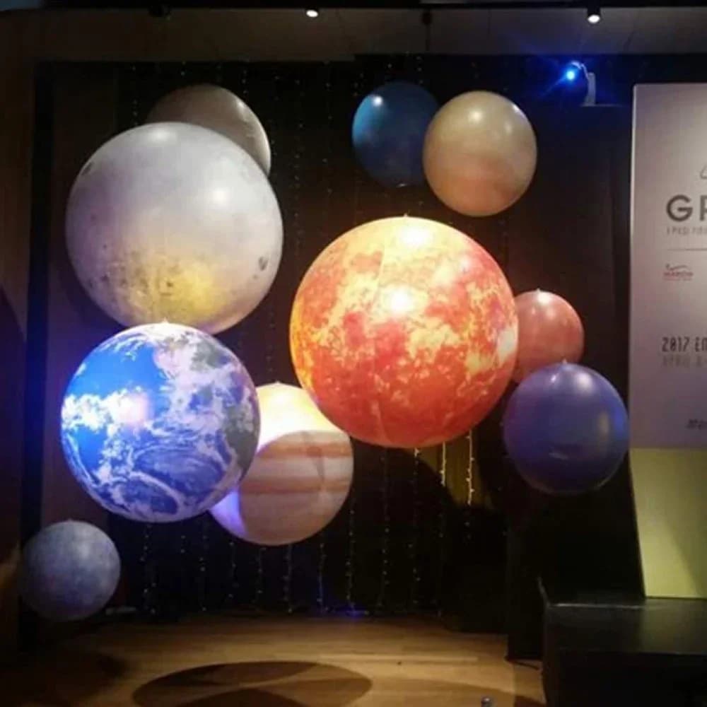 1PC Gigante Gonfiabile Luna Terra Palle Pianeta Palloncini Sistema Solare Sole Giove Saturno Marte Venere Decorazione Del Partito Giocattoli con LED