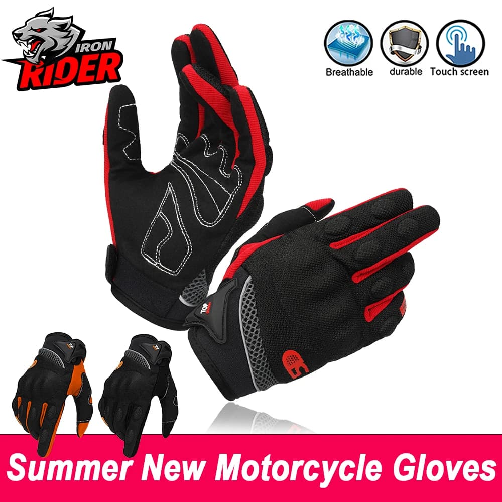 Guanti da moto da uomo Guanti estivi traspiranti Guanti da corsa per moto fuoristrada Guanti da equitazione anti-caduta e anti-collisione
