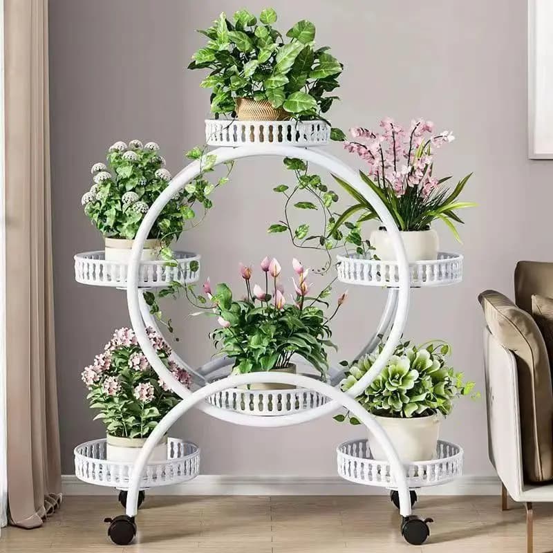 Portavasi da fiori da soggiorno, mobile da terra a soffitto con ruote, per balcone, multistrato, per uso domestico