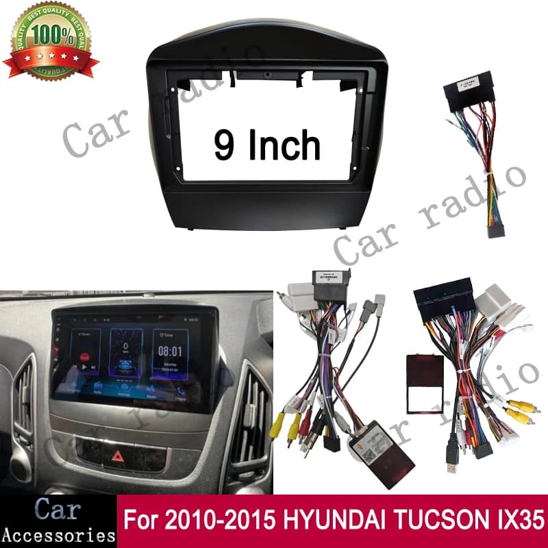 9 pollici per il periodo 2010-2015 HYUNDAI TUCSON IX35 Telaio Autoradio Android Stereo Frame Player 2 Din Unità principale Fascia Cruscotto copertura