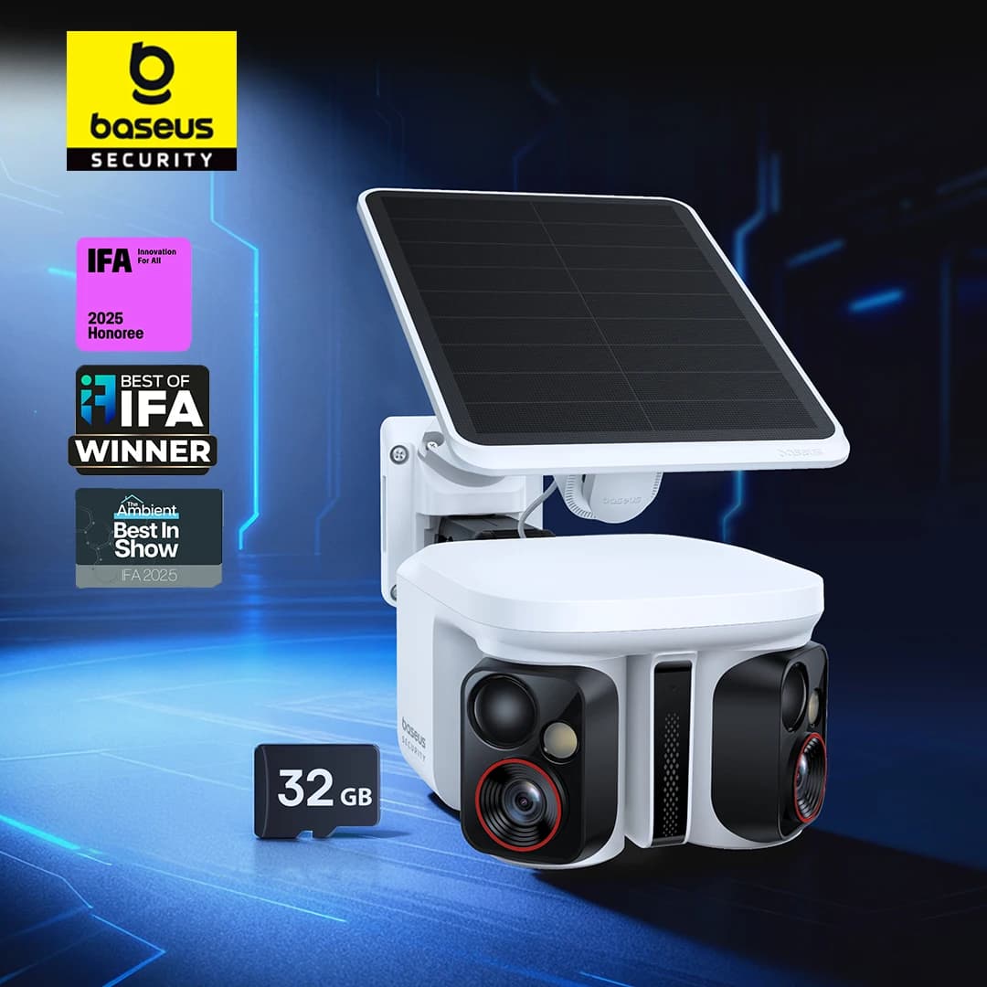 Baseus Security X1 Pro Telecamera di Sicurezza Esterna Wireless 3K con Pannello Solare, Riconoscimento Facciale e Tracciamento AI Intelligente
