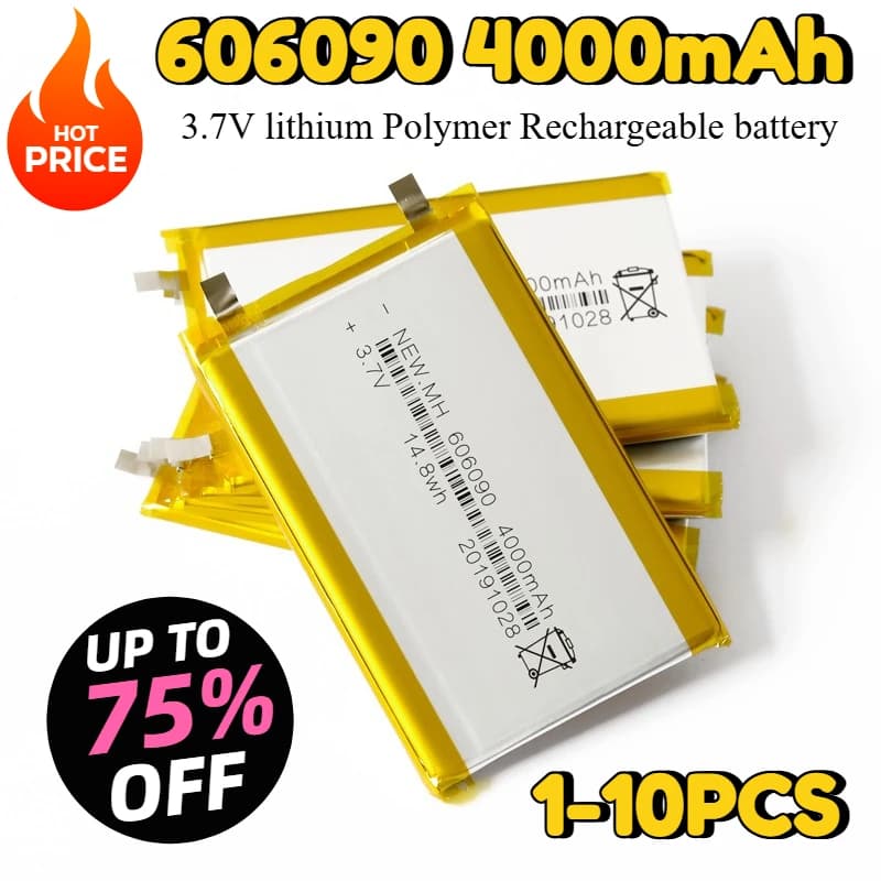 3,7 V 606090   Batteria al litio polimerica 4000mAh Tablet di grande capacità Computer Mobile Power Bank Alimentazione batterie ricaricabili