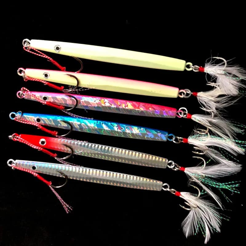 Jigbait Lure Ocean Trolling Pesca Maschere in metallo Lavello veloce 40g/12cm 60g/13cm Esca dura artificiale Esca Lotto 6 pezzi Vendita