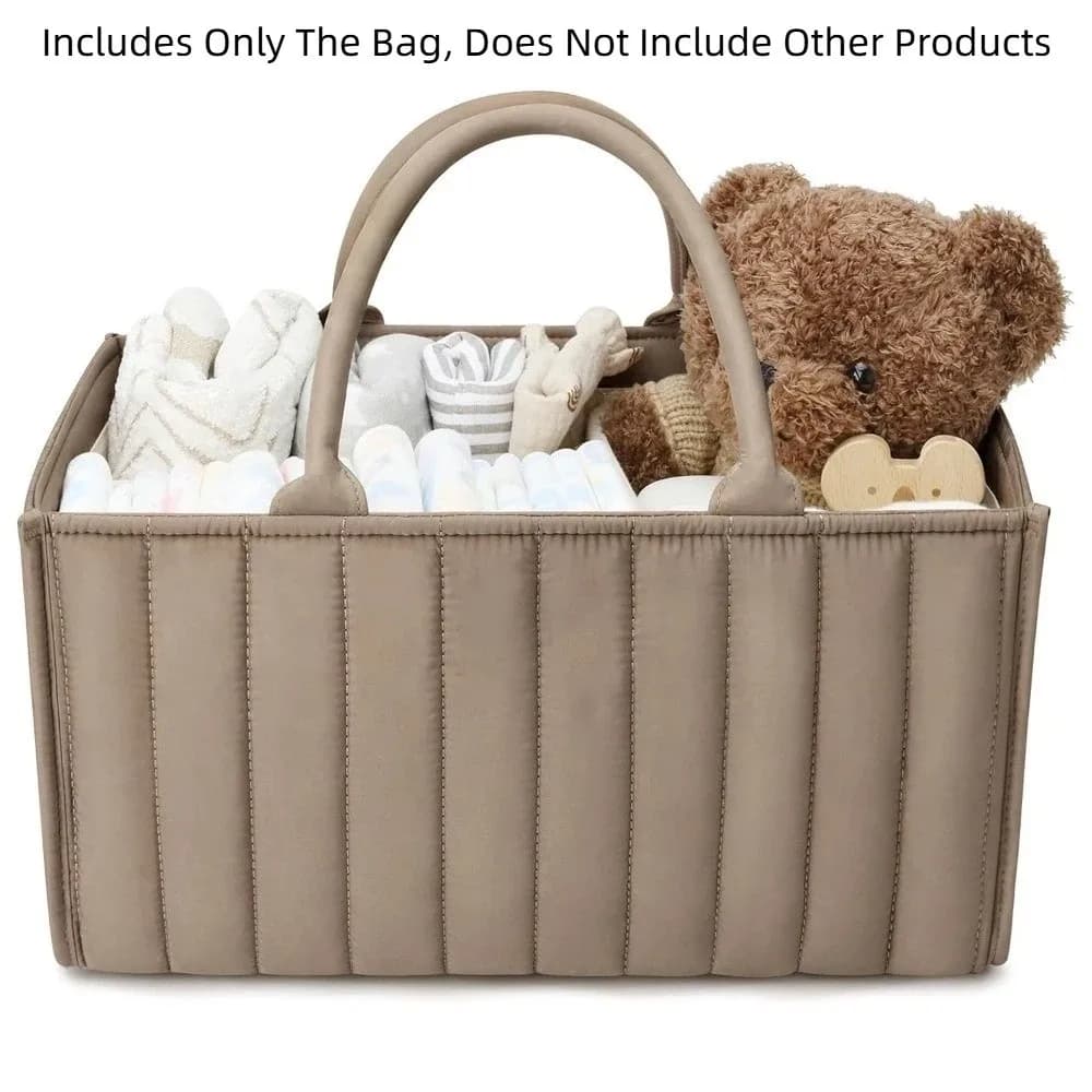 Organizzatore per Pannolini di Grande Capacità, Cesto Portaoggetti Multifunzionale per Cameretta, Portatile con Tasche Multiple, Motivo Floreale