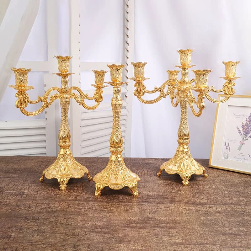 1/3/5-Candele Candelabri in metallo Portacandele alti per decorazioni per la casa Matrimonio Natale Chiesa Festa di Halloween