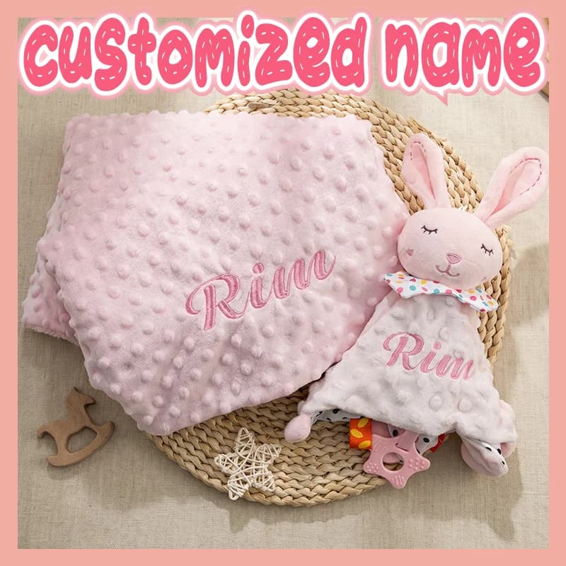Set di bambole personalizzate con nome Bibi, piumino, coperta, biancheria da letto e asciugamano - Regalo di battesimo per neonati