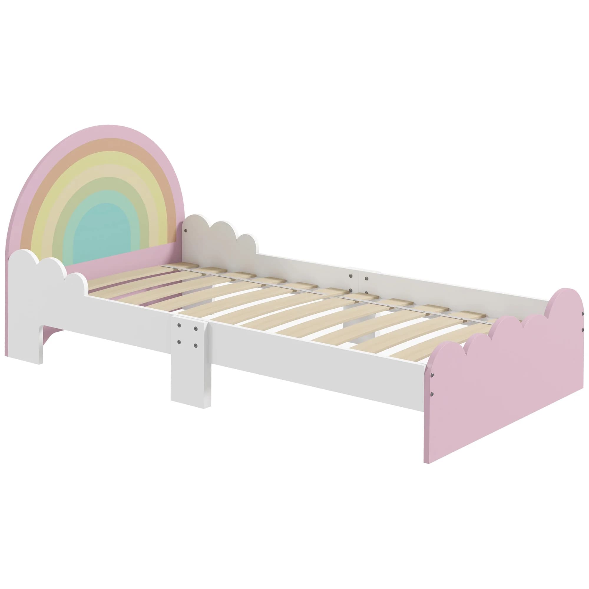 Letto ZONEKIZ per bambini da 3 a 6 anni, 74x66 cm, letto a baldacchino incluso, camera da letto moderna, rosa
