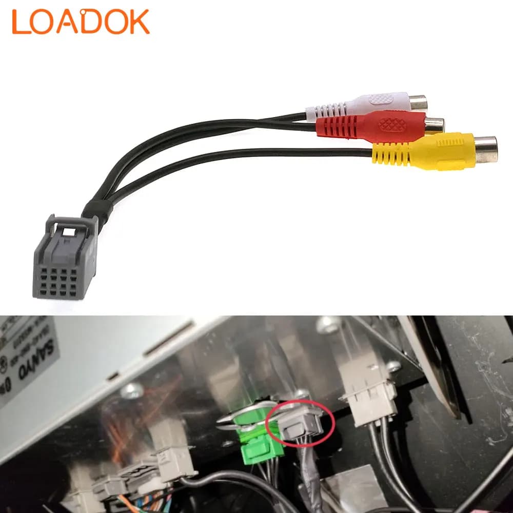 Cavo adattatore VTR con ingresso esterno 3RCA per autoradio a 8pin per navigazione Honda VXH-108VF VXM-145C VXM-174 175 185 194CSi VFi