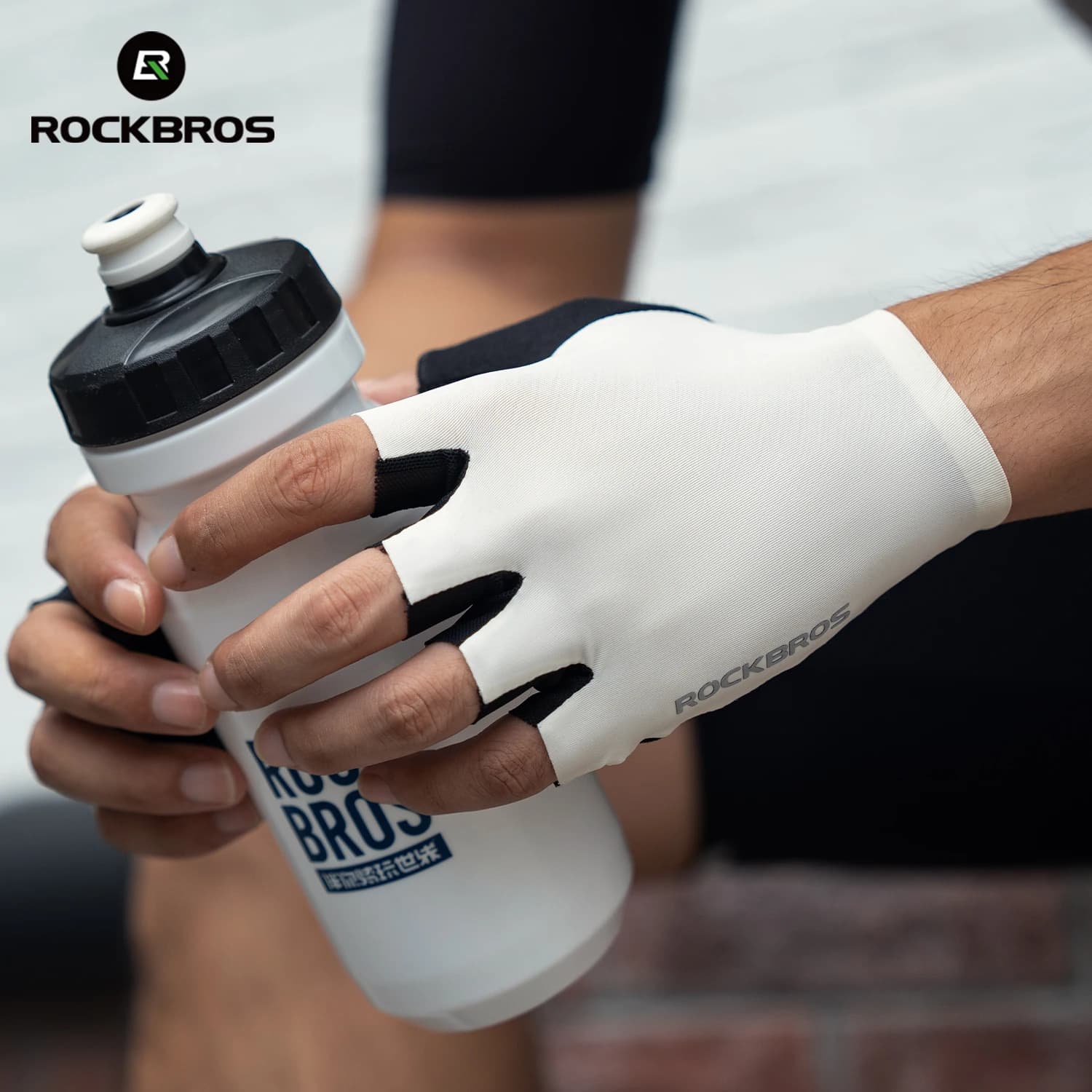 ROCKBROS Guanti mezze dita da ciclismo estivi Guanti da ciclismo da donna per uomo ad alta elasticità leggeri e traspiranti Assorbimento degli urti