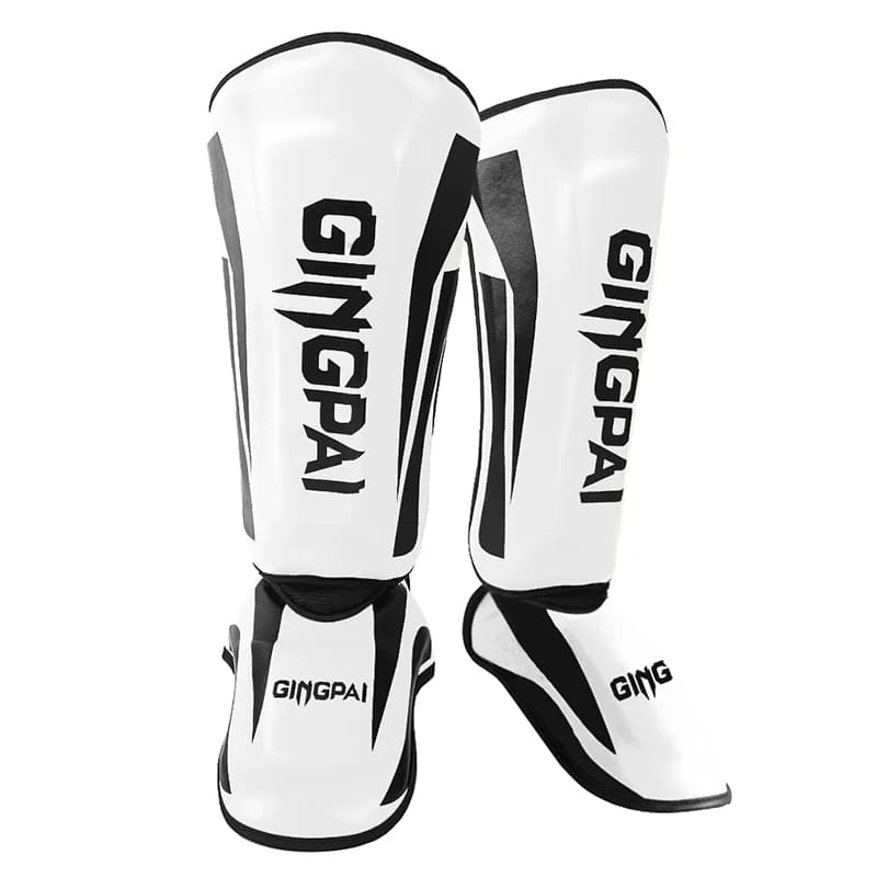 GINGPAI Muay Thai Kick Boxing per giovani/adulti MMA Grappling Collo del piede Parastinchi Karate Gambo del piede Protezioni per le gambe Supporto per
