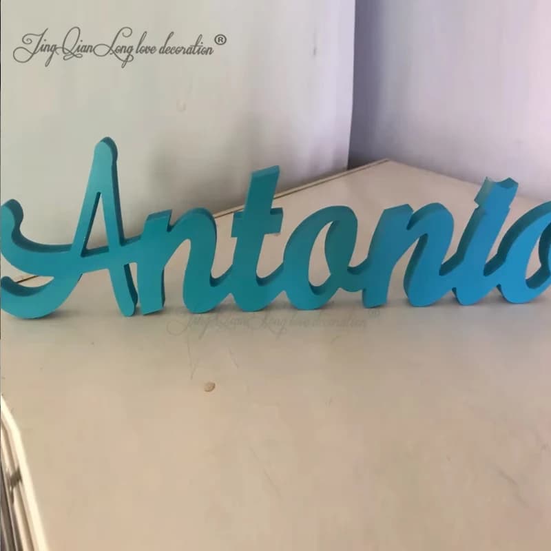 Targhe con nome in legno personalizzate per bambini, nome personalizzato per bambini, decorazione da parete, lettere in legno colorate