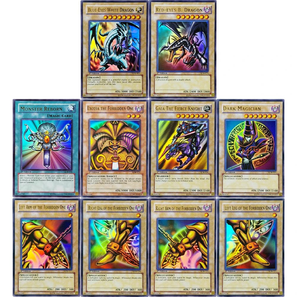 Yu-Gi-Oh! Carte Foil da Gioco Prima Edizione: Leggende del Drago Bianco Occhi Blu |   Spoiler Carta Oro Rara LOB001/005/006/070/118/120-124