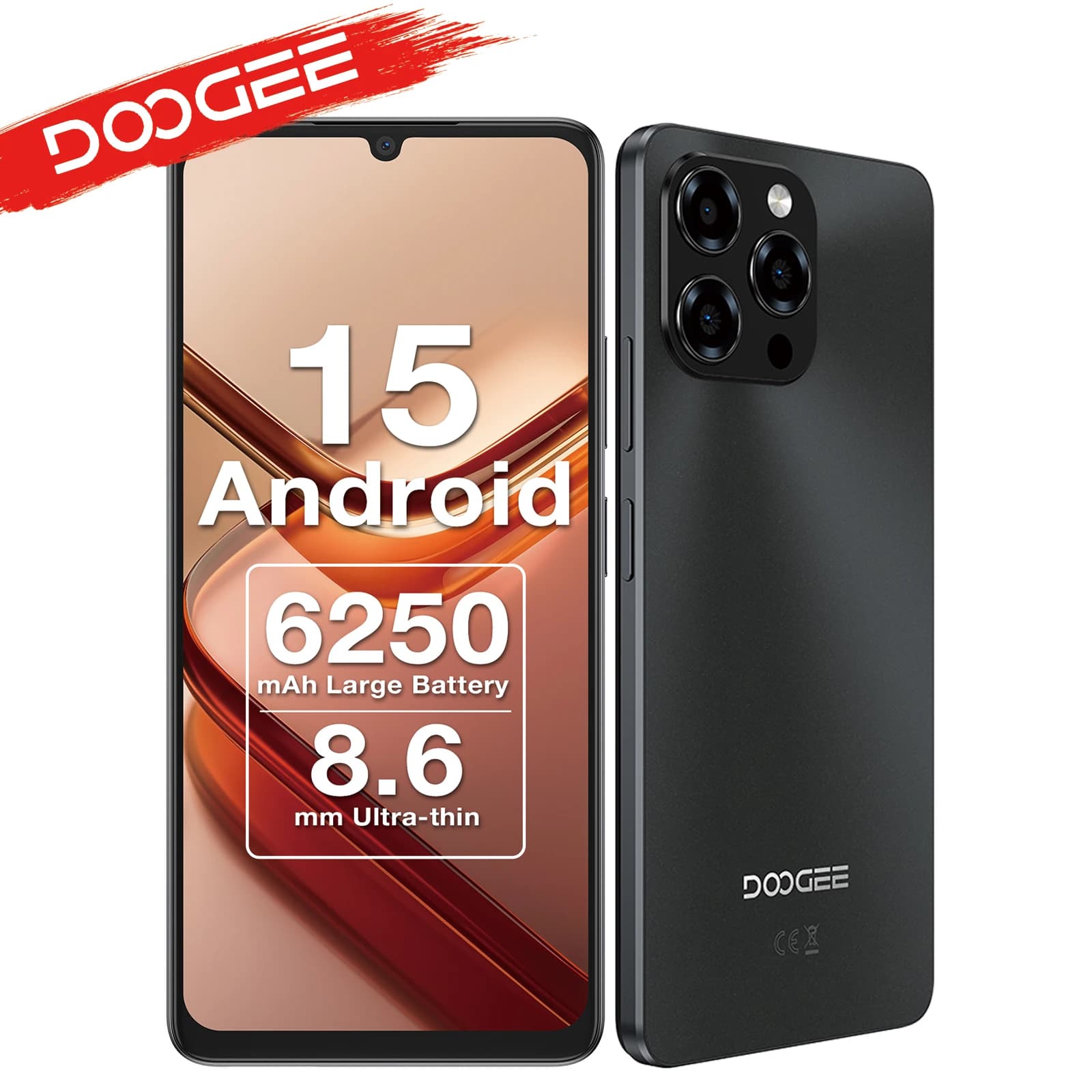 Versione Globale DOOGEE Note 58 Smartphone 32GB RAM (8+24) 128GB ROM 6.75" 90Hz IPS Grande Schermo Batteria 6250mAh NFC Android 15 Telefoni Cellulari