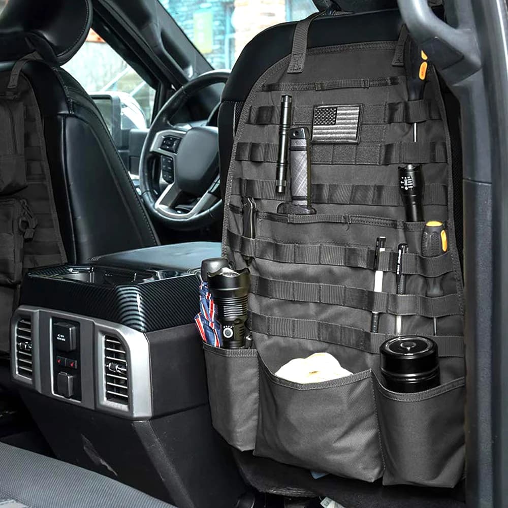 Organizer per schienale per seggiolino auto Organizzatore universale per schienale per sedile Molle Tattico per pannello per veicolo Custodia
