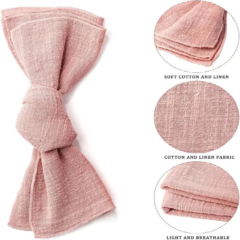 10 pezzi tovaglioli di stoffa rosa 16 * 16 pollici garza tovagliolo di cotone morbido naturale per decorazioni di nozze baby shower famiglia uso