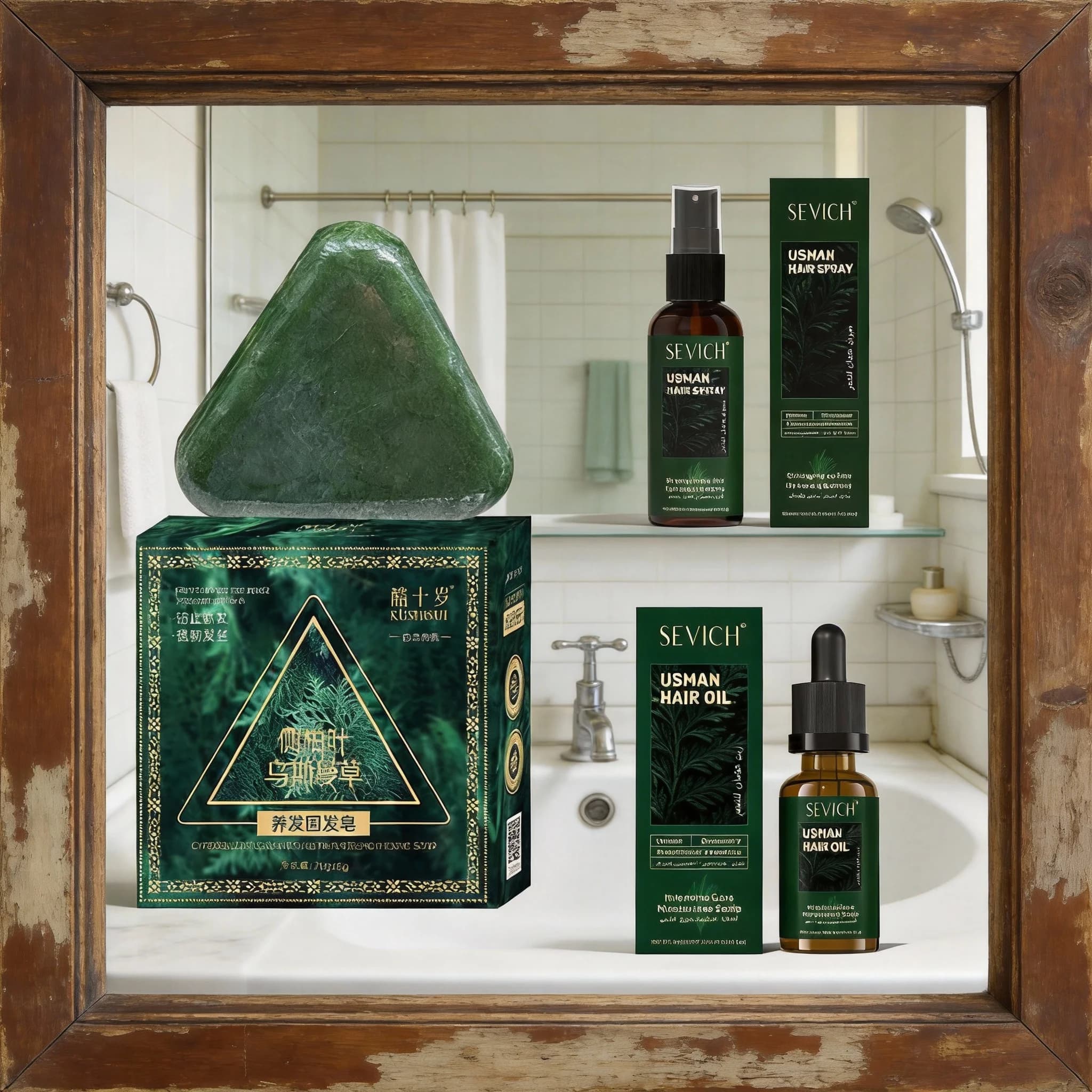 Set Anticaduta Capelli 1/2/3 Pezzi: Olio Essenziale per Ricrescita Rapida, Sapone Shampoo Artigianale Usman, Siero per la Cura dei Capelli e