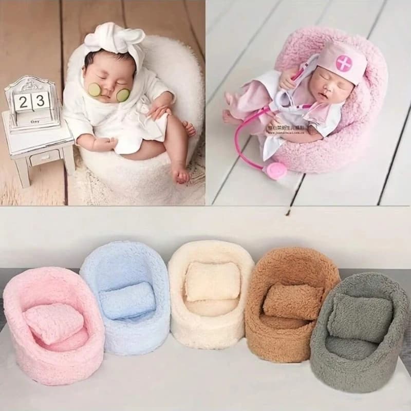 Newborn Photography Prop Sofa Baby Photoshoot Posing Couch Posing Sofa Furry Seat Infant Photo Shooting Chair Baby Shower Gift
