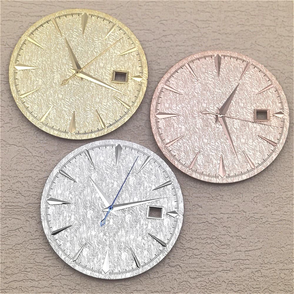 Quadrante e lancette dell'orologio da 29 mm 35 mm Set superficie verticale lucida con quadranti dell'orologio in oro rosa argento per movimento NH35