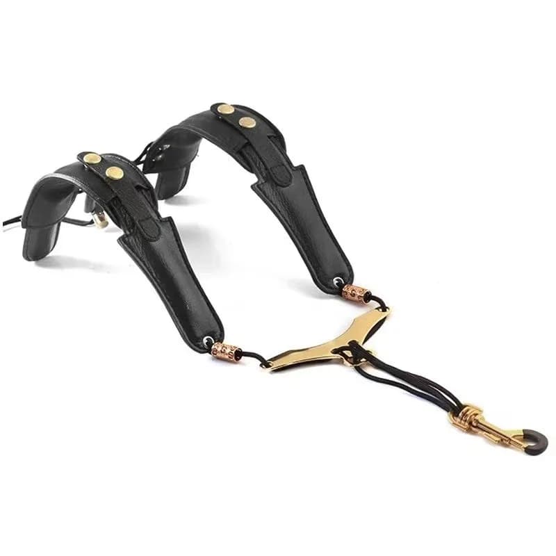 Tracolla per sassofono regolabile in pelle PU - Imbracatura per spalla con cordino universale per sax contralto/tenore