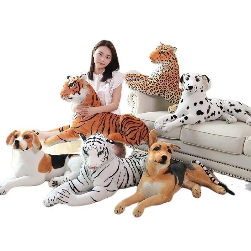 30-120CM dimensioni giganti tigre Collie cane Peluche giocattoli vita reale foresta animale Peluche cuscino ragazze ragazzi bel regalo di compleanno