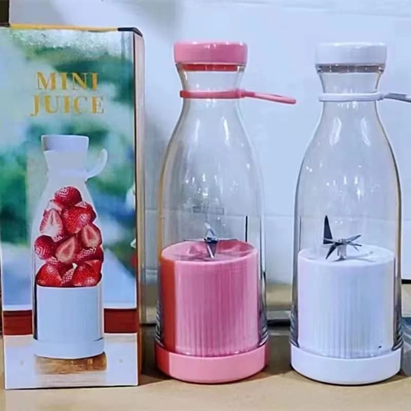 Frullatore Elettrico Portatile - Simpatico Frullatore Manuale a Forma di Bottiglia di Vino - Tazza Ricaricabile Portatile con 6 Lame per Spremere