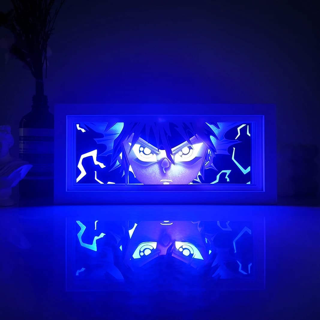 Serie Anime Luce tagliata a carta Camera da letto Luce notturna Telecomando Luce colorata per atmosfera