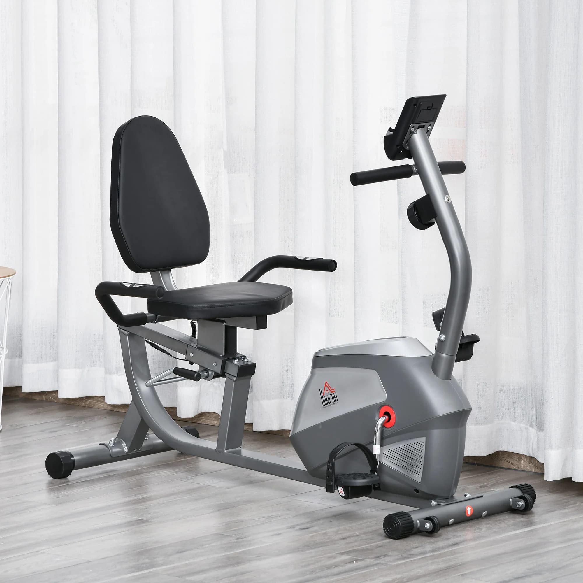 HOMCOM ergometro reclinato con display LCD resistenza magnetica a 8 stadi fino a 110 kg