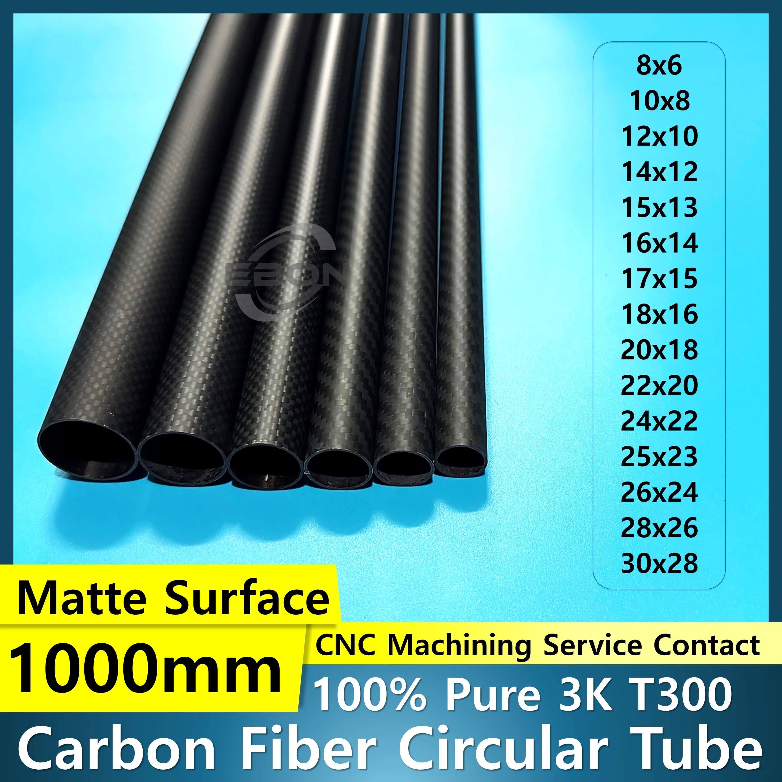 1 pz 1000mm Tubo In Fibra di Carbonio OD18-35mm Materiale Composito Ad Alta Durezza 3K Twill Opaco per la Protezione Delle Piante Parte di Aeromobili