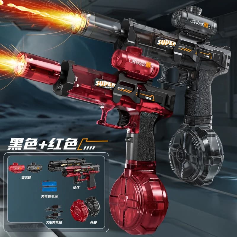 Cucina simulata e riavvolgimento Pistola ad acqua elettrica Giocattoli Bambini Luci con sensore automatico Pistola ad acqua Estate Spiaggia all'aperto