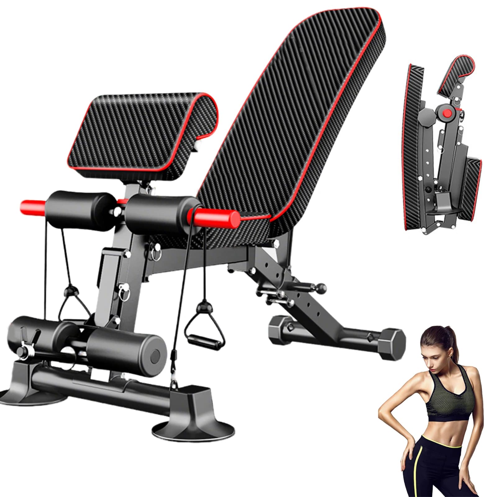 Panca Pieghevole per Manubri con Elevata Capacità di Carico, Attrezzatura Fitness Versatile per Casa, Sgabello per Allenamento Completo, Sedia per