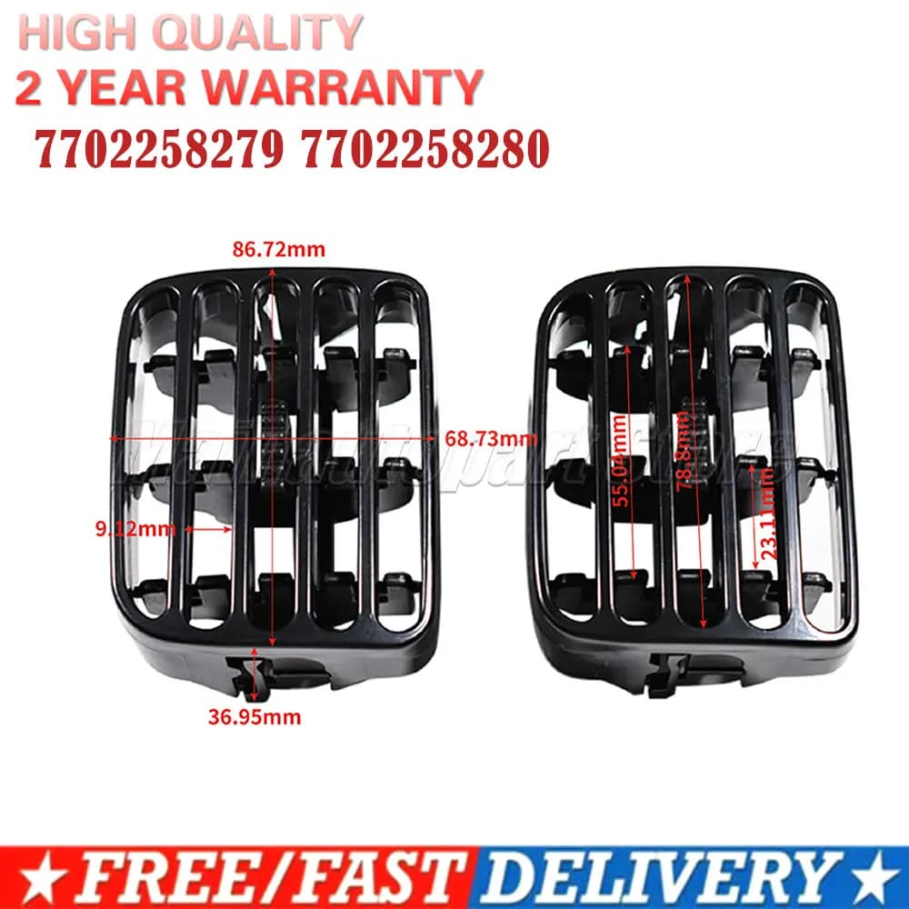 7702258375 7702258279   Sostituzione della griglia di ventilazione centrale 2 pezzi per Renault Clio II 1998-2001/Thalia I 2001-2006 7702258280