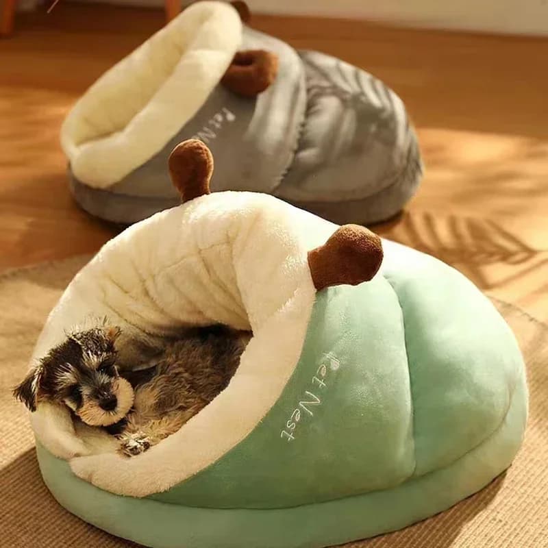 Cuccia per cani di piccola taglia calda invernale, casa per cani traspirante, pantofole carine, letto per cani a forma di sacco per gatti, pieghevole,