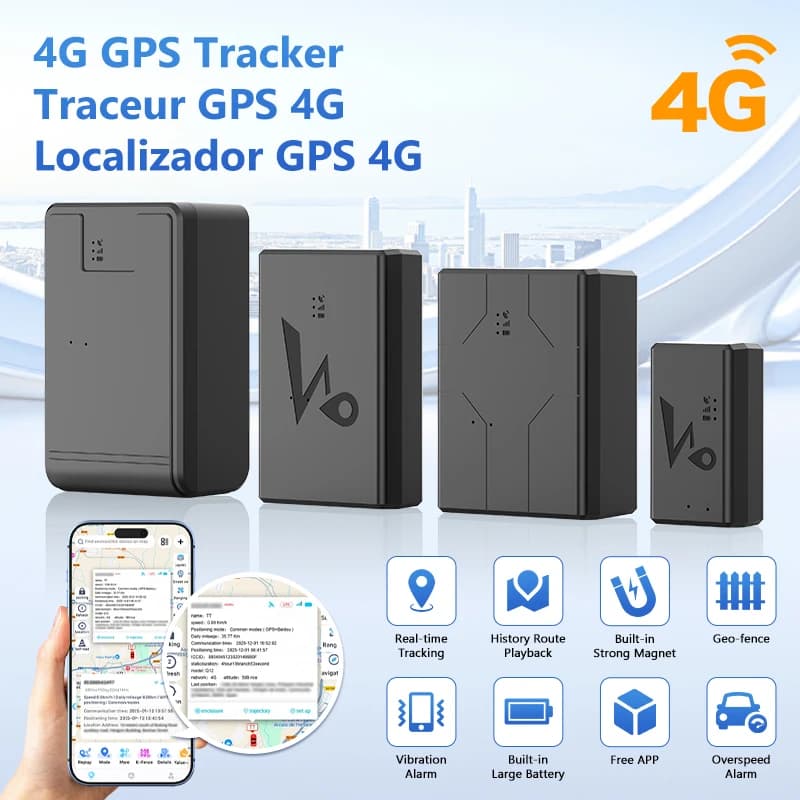 GPS Localizzatore, 4G GPS tracker auto,10000/20000mAh Localizzatore GPS per veicoli Dispositivo di localizzazione GPS in tempo reale Standby lungo