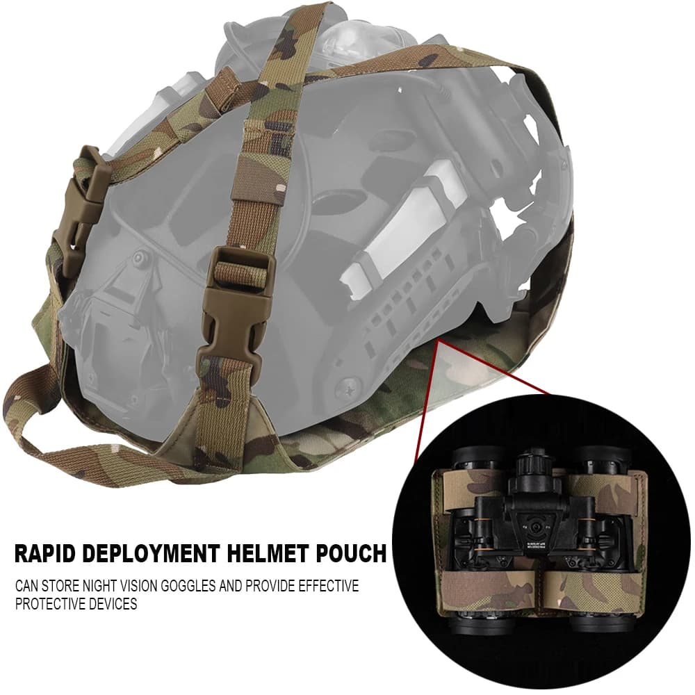 Custodia tattica per casco softair Borsa per casco da equitazione per moto Espositore con occhiali per visione notturna/telescopio/borsa per occhiali