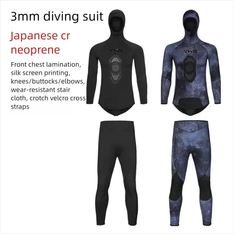 Nuova tuta da immersione 3MM con rivestimento CR, tuta da immersione anti-freddo e calda da uomo, tuta mimetica da pesca