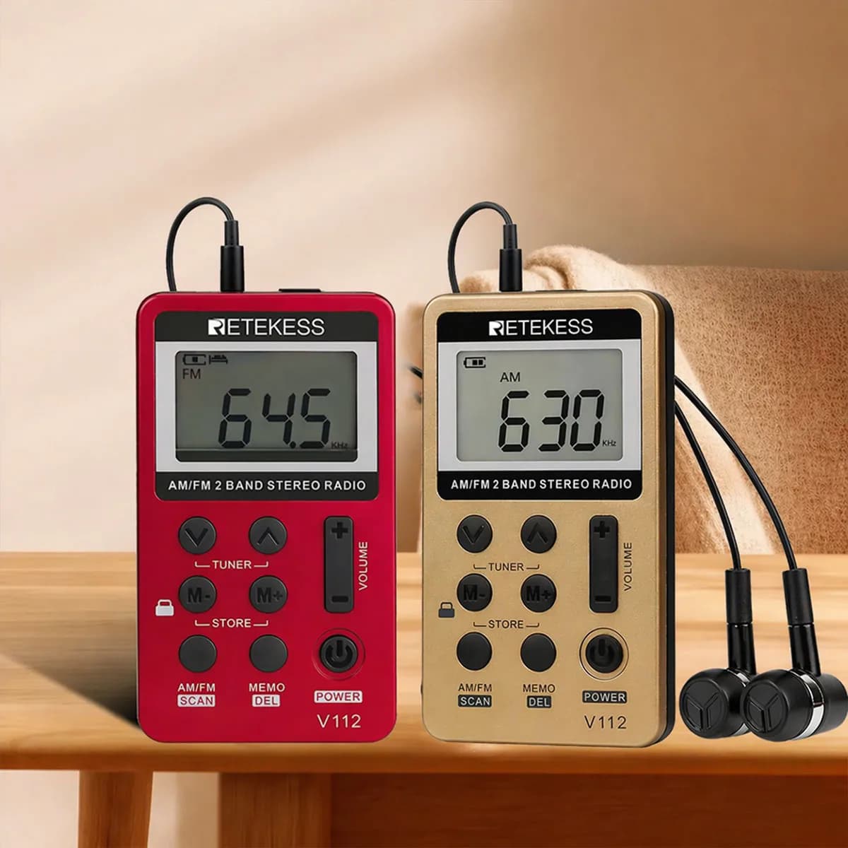 Collezione AliExpress Retekess V112 Radio Mini ricevitore Radio tascabile Radio portatili AM FM ricaricabile tempo di sonno auricolare per Walkman Go