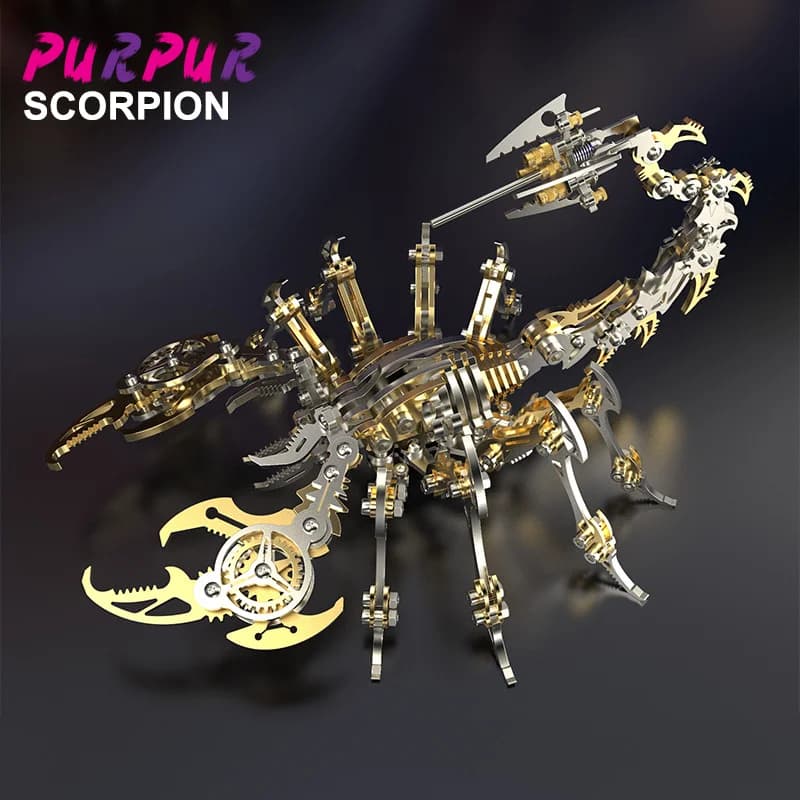 Puzzle 3D in Metallo per Adulti, Kit Modello Meccanico di Scorpione, Set di Costruzioni in Metallo Fai-da-Te, Giocattolo da Assemblare, Regalo per