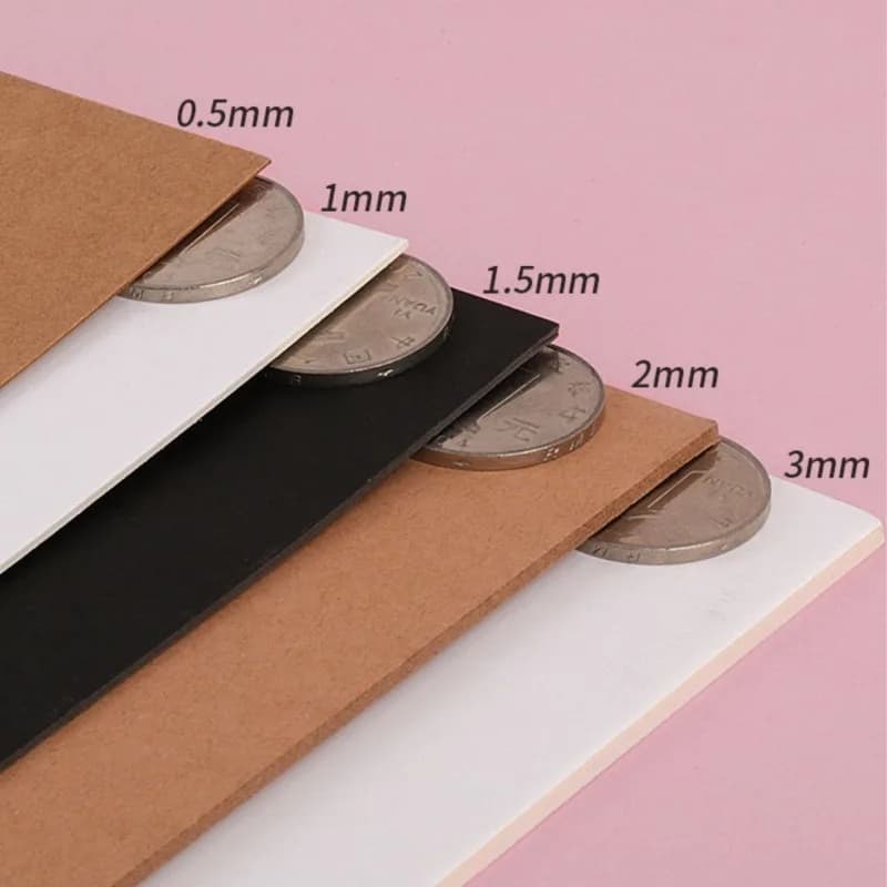 Cartone rigido A4 A5 Spessore carta 1mm 2mm 3mm Bianco Nero Kraft Scuola materna Modello artigianale fai da te con carta cartoncino spessa