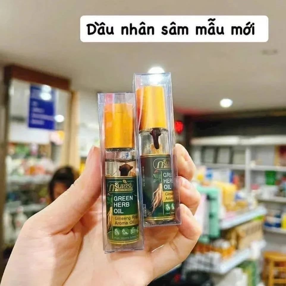Balsamo Erboristico Thailandese alla Menta e Ginseng Roll-On, Olio Rinfrescante e Repellente per Zanzare, Sollievo dal Prurito per Mal di Movimento e