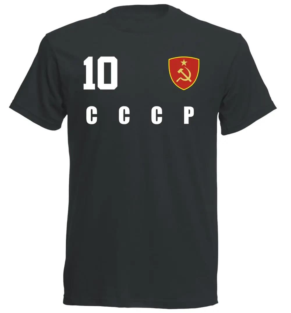 Vendita calda Summer Style CCCP Unione Sovietica T-shirt Jersey Style Calciatore Numero TUTTI 10 T-shirt divertente