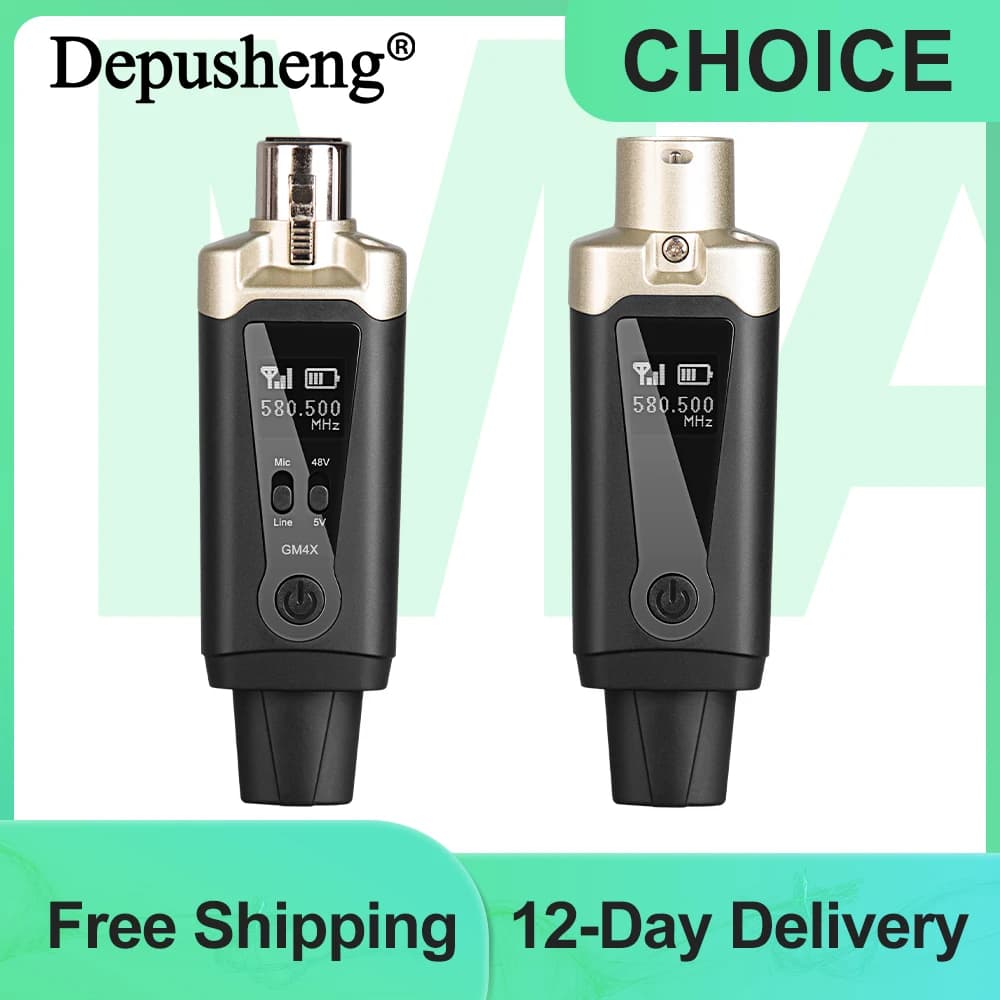Depusheng MA5 Trasmettitore wireless professionale e sistema microfonico wireless per ricevitore XLR per microfono dinamico a condensatore