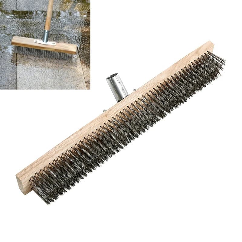 1 pz 20/30/45CM filo di acciaio inox spazzola per scopa spazzare pavimento giardino muschio detergente Scrubber cucina strumenti per la pulizia della