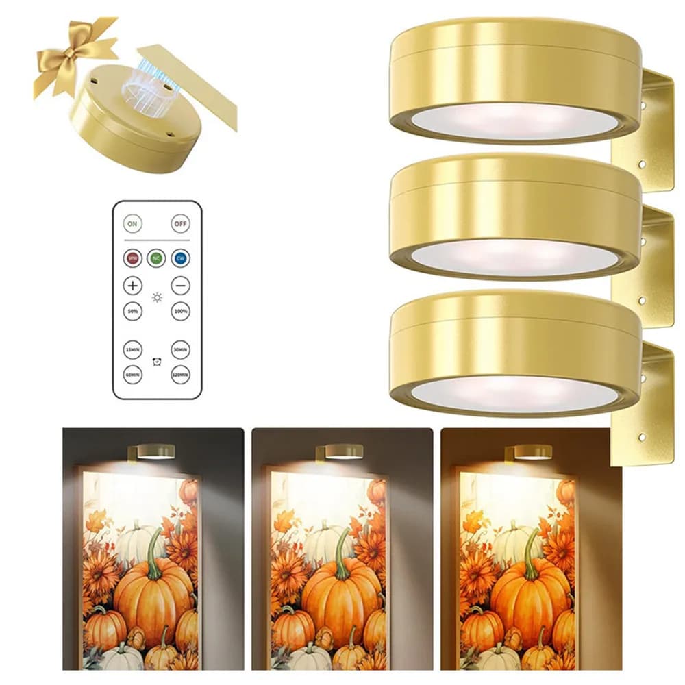 Faretto a LED dimmerabile con luce da parete wireless a 3 colori per illuminazione di dipinti Immagini Lampada alimentata a batteria Lampada da parete